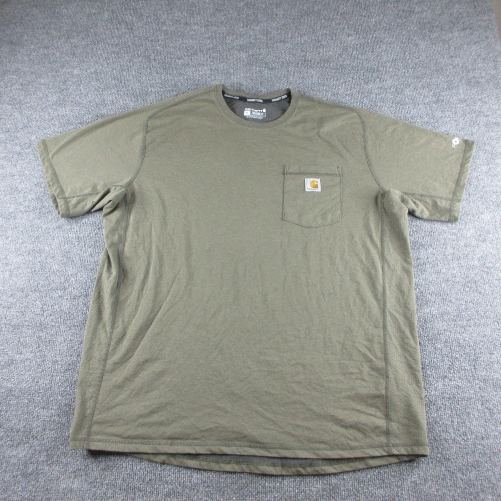 Carhartt Force Shirt Mens XL Green Short Sleeve Relaxed Fit Pocket Workwear Tee